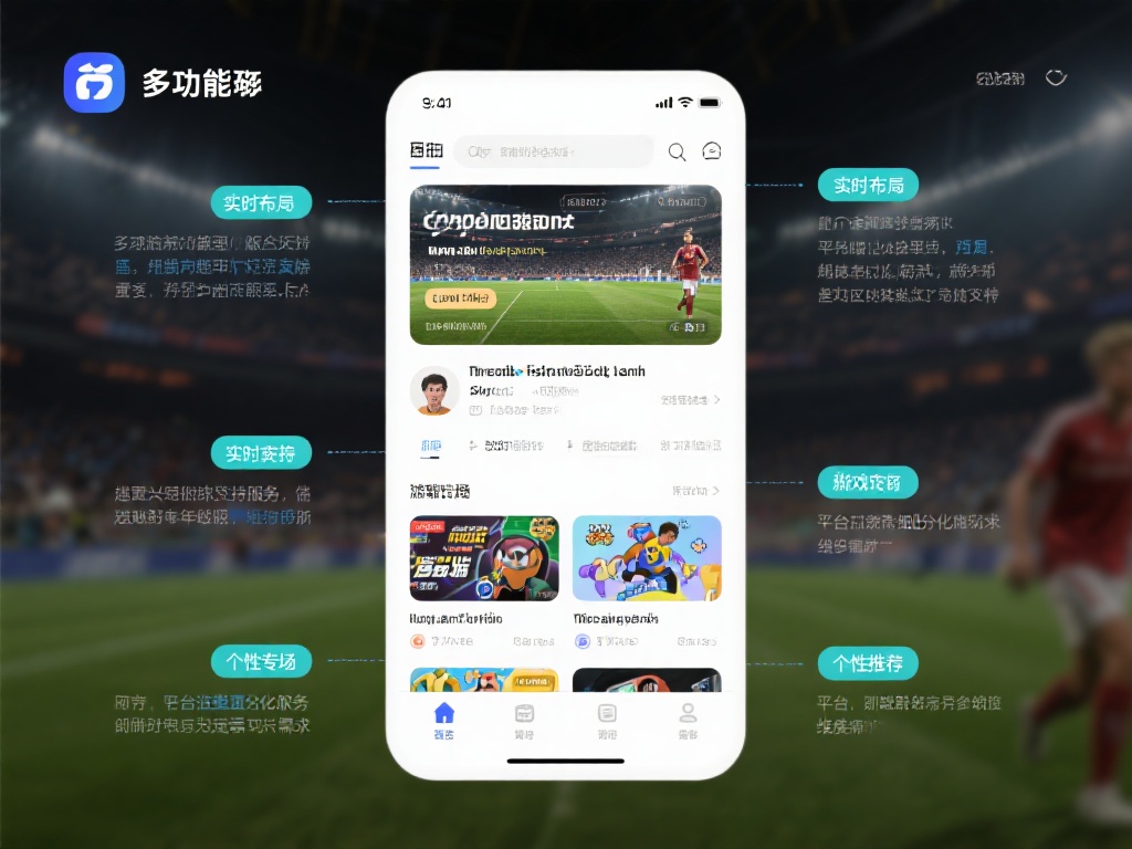 此外，客户端还提供多功能布局：从体育赛事信息的实时